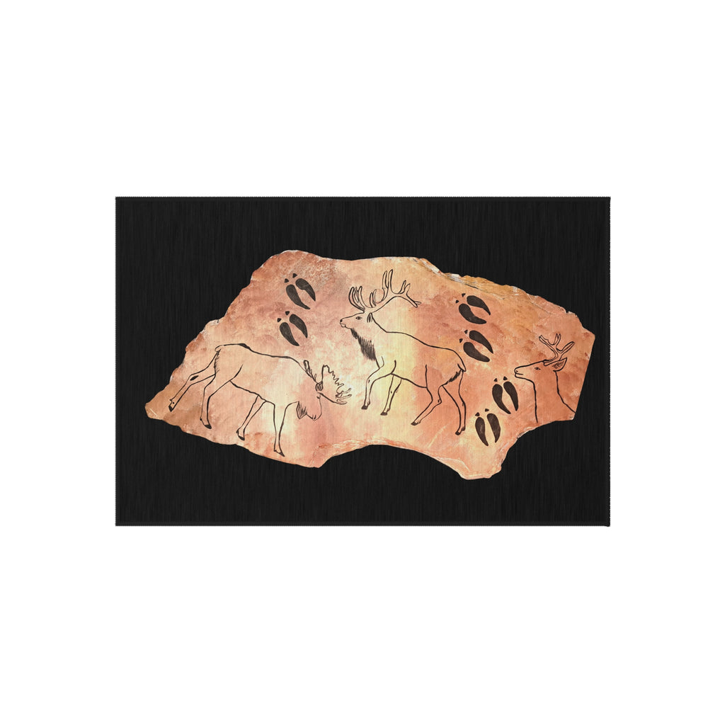 The Fragment — Neanderthal Cave Painting Outdoor Patio Rug