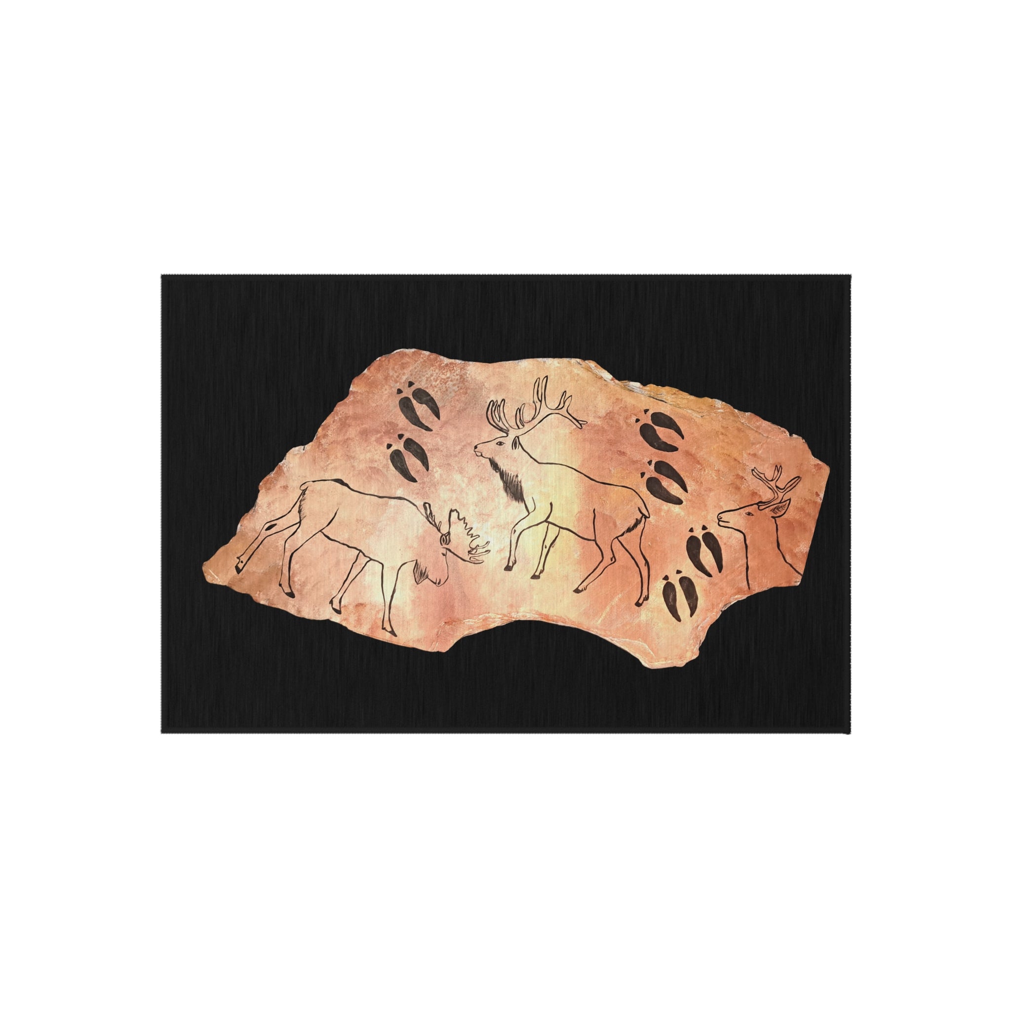 The Fragment — Neanderthal Cave Painting Outdoor Patio Rug